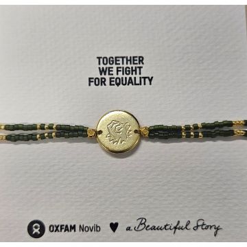 Kralenarmbandje met gouden muntje