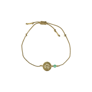 armbandje met aventurine en gouden muntje