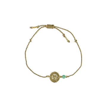 armbandje met aventurine en gouden muntje